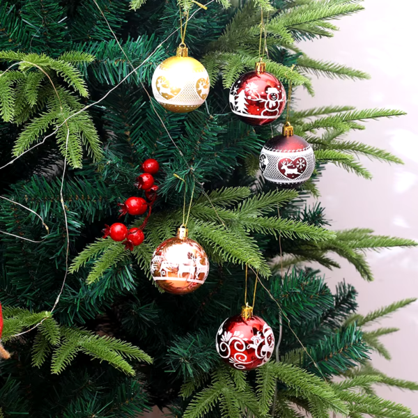Painted Christmas Ornaments Balls 6Cm Christmas Tree Decoration Prop Christmas Gift Box Gift 9 Pcs Home Decor Christmas Decor - Image 4