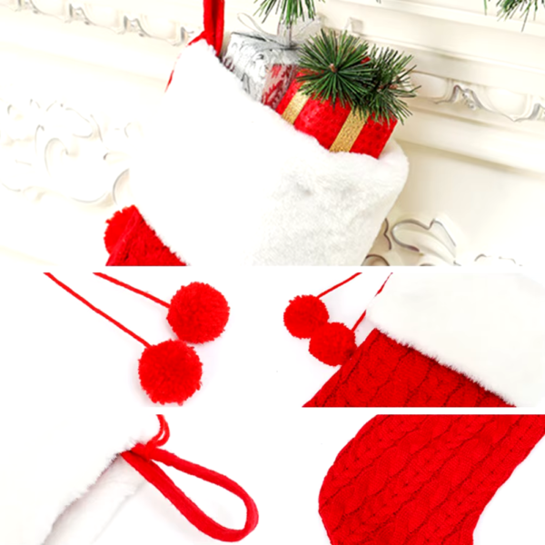 Christmas Socks Knitting Christmas Hanging Stocking Xmas Pendant Christmas Tree Ornaments Decor Christmas Gift Bag New Year 2025 - Image 6