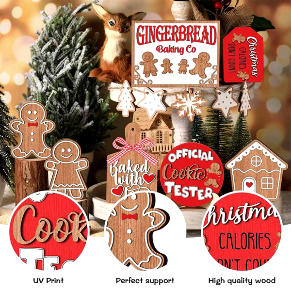 Christmas Tiered Tray Decor Gingerbread Man Christmas Decor for Tiered Tray Merry Christmas Sign Christmas Shelf Decor For - Image 3
