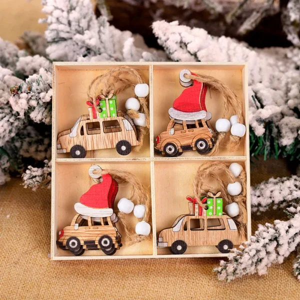 12/9PCS Wooden Snowflake Christmas Ornaments – Rustic Hanging Decorations for Tree, Home, and Holiday Gifts - Image 17