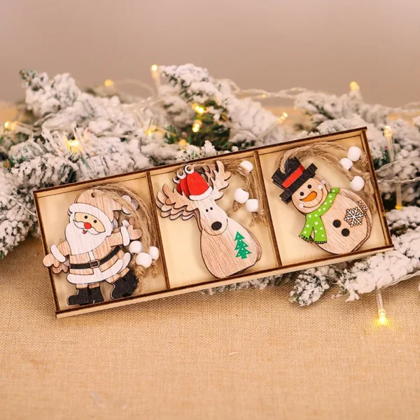 12/9PCS Wooden Snowflake Christmas Ornaments – Rustic Hanging Decorations for Tree, Home, and Holiday Gifts - Image 15