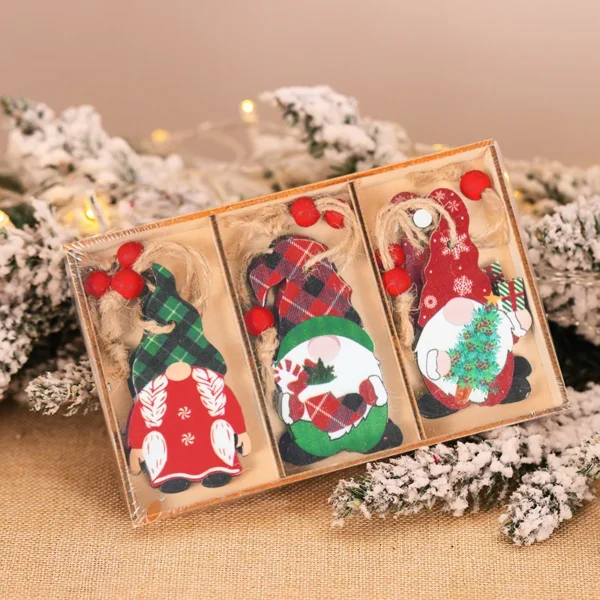 12/9PCS Wooden Snowflake Christmas Ornaments – Rustic Hanging Decorations for Tree, Home, and Holiday Gifts - Image 24