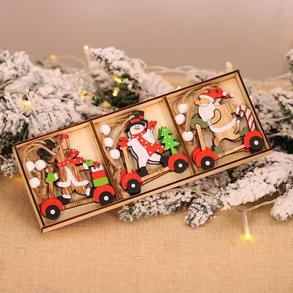 12/9PCS Wooden Snowflake Christmas Ornaments – Rustic Hanging Decorations for Tree, Home, and Holiday Gifts - Image 20