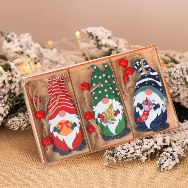12/9PCS Wooden Snowflake Christmas Ornaments – Rustic Hanging Decorations for Tree, Home, and Holiday Gifts - Image 23