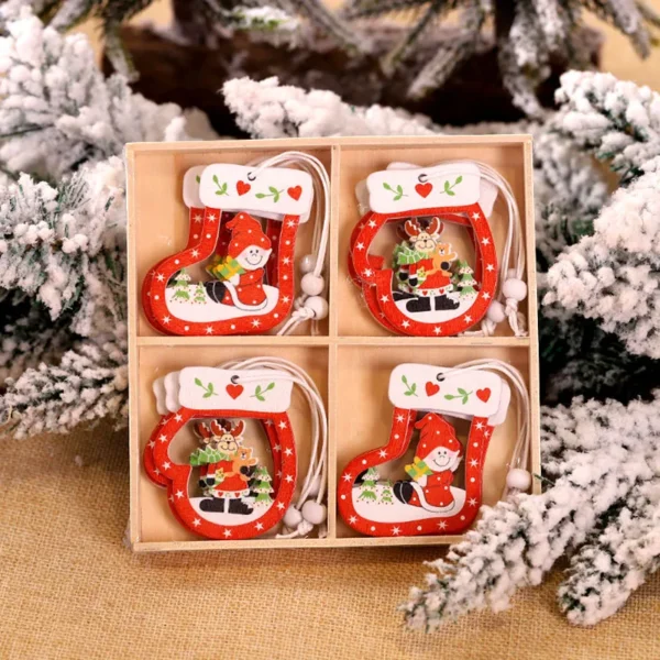 12/9PCS Wooden Snowflake Christmas Ornaments – Rustic Hanging Decorations for Tree, Home, and Holiday Gifts - Image 10