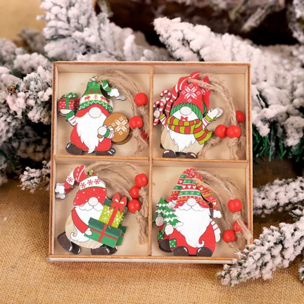 12/9PCS Wooden Snowflake Christmas Ornaments – Rustic Hanging Decorations for Tree, Home, and Holiday Gifts - Image 12
