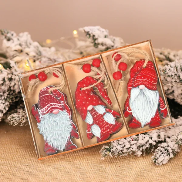 12/9PCS Wooden Snowflake Christmas Ornaments – Rustic Hanging Decorations for Tree, Home, and Holiday Gifts - Image 21