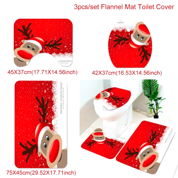 Christmas Ornaments Santa Claus Christmas Decor Bathroom Curtain Merry Christmas Decor for Home Christmas Gifts New Year 2019 - Image 11