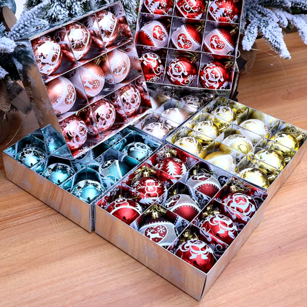 Painted Christmas Ornaments Balls 6Cm Christmas Tree Decoration Prop Christmas Gift Box Gift 9 Pcs Home Decor Christmas Decor - Image 2