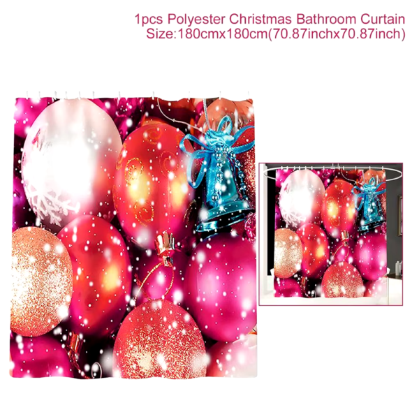 Christmas Ornaments Santa Claus Christmas Decor Bathroom Curtain Merry Christmas Decor for Home Christmas Gifts New Year 2019 - Image 8