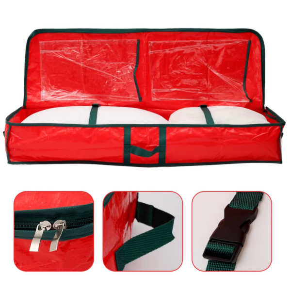 Christmas Gift Wrap Storage Bag Waterproof Underbed Storage Organizer with Reinforced Handles Xmas Wrapping Paper Storage Box - Image 5