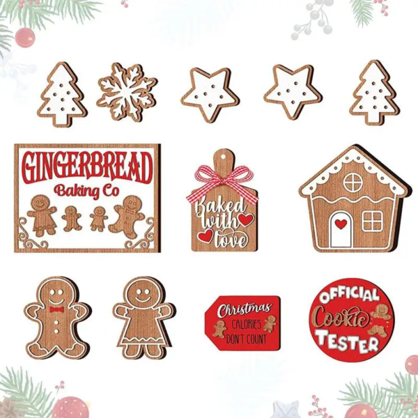 Christmas Tiered Tray Decor Gingerbread Man Christmas Decor for Tiered Tray Merry Christmas Sign Christmas Shelf Decor For